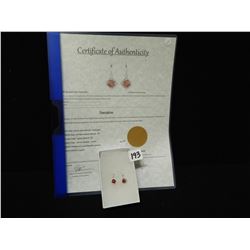 ONE PAIR OF RUBY AND ZIRCONIAN EARRING SET IN 925 STERLING SILVER/C.O.A