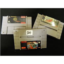 SET OF 3 SUPER NINTENDO GAMES/THE ROCKETEER/WIZARDRY V/STREET FIGHTER 2