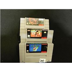 SET OF 3 SUPER NINTENDO GAMES/SUPER MARIO/AMAZING TENNIS/PIT-FIGHTER