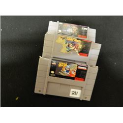 SET OF 3 SUPER NINTENDO GAMES/SPEED RACER/STUNT RACE FX/SUPER R TYPE