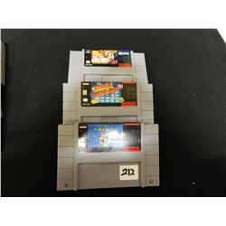 SET OF 3 SUPER NINTENDO GAMES/SUPER MARIO WORLD/SPACE INVADERS/TUFF E NUFF