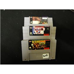 SET OF 3 SUPER NINTENDO GAMESDONKEY KONG-DIDDY KONG QUEST/HOCKEY NHL/PIT FIGHTER