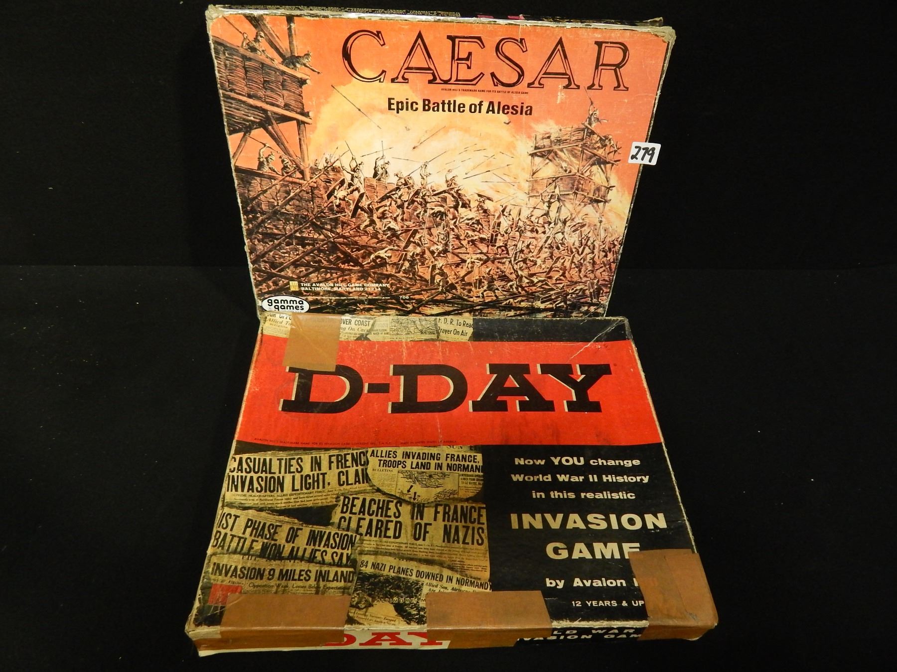 SET OF 2 GAMES/D.DAY BOARD GAME 1965/CEASER BOARD GAME EPIC BATTLE OF