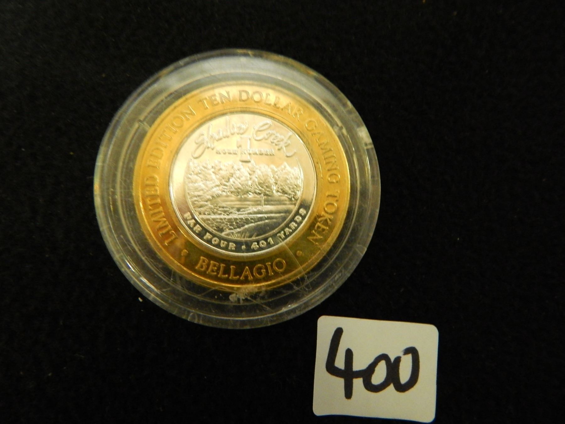 LAS VEGAS LIMITED EDITION 999 SILVER BELLAGIO GAMING COIN/SHADOW CREEK