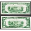 Image 2 : Lot of (2) Consecutive 1928B $20 Federal Reserve Notes Light Green Seal