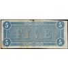 Image 2 : 1864 $5 Confederate States of America Note