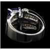 Image 3 : 14KT White Gold 2.40 ctw Tanzanite and Diamond Ring