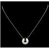 Image 2 : 14KT White Gold 0.50 ctw Diamond Pendant with Chain