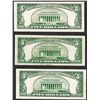 Image 2 : Lot of (3) 1953 $5 Legal Tender Notes