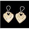 Image 2 : 14KT Yellow Gold Heart Shape Dangle Earrings