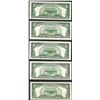 Image 2 : Lot of (5) 1953 $5 Silver Certificate Notes