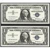 Image 1 : Lot of (2) Consecutive 1957 $1 Silver Certificate STAR Notes Uncirculated