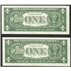 Image 2 : Lot of (2) Consecutive 1957 $1 Silver Certificate STAR Notes Uncirculated