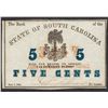 Image 1 : 1863 Five Cents State of South Carolina Obsolete Note