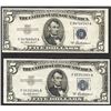 Image 1 : Lot of (2) 1953A $5 Silver Certificate Notes