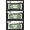 Image 2 : Lot of (3) Consecutive 1957 $1 Silver Certificate Notes PMG Choice Uncirculated