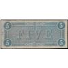 Image 2 : 1864 $5 Confederate States of America Note