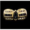 Image 1 : 14KT Yellow Gold 1.00 ctw Sapphire and Diamond Ring
