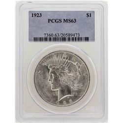 1923 $1 Peace Silver Dollar Coin PCGS MS63