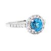 Image 1 : 18KT White Gold 2.09 ctw Blue Zircon and Diamond Ring