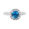 Image 2 : 18KT White Gold 2.09 ctw Blue Zircon and Diamond Ring