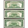 Image 2 : Lot of (3) 1953A $5 Legal Tender Notes