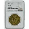 Image 1 : 1851 $20 Liberty Head Double Eagle Gold Coin NGC AU53