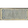 Image 2 : 1864 $5 Confederate States of America Note