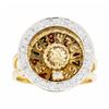 Image 1 : 14KT Yellow Gold Roulette 0.40 ctw Diamond Ring