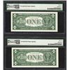 Image 2 : Lot of (2) Consecutive 1957 $1 Silver Certificate Notes PMG Gem Uncirculated 66E