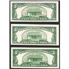 Image 2 : Lot of (3) 1953 $5 Legal Tender Notes