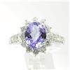 Image 4 : 14KT White Gold 3.26 ctw Oval Cut Tanzanite and Diamond Anniversary Band Ring