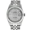 Image 1 : Rolex Mens 36mm Stainless Steel Silver Diamond Datejust Wristwatch