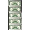 Image 2 : Lot of (5) 1953 $5 Silver Certificate Notes