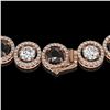 Image 4 : 32.10 CTW Black & White Diamond Designer Necklace 18K Rose Gold - REF-3276X2T - 42606