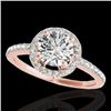 Image 1 : 1.4 CTW H-SI/I Certified Diamond Solitaire Halo Ring 10K Rose Gold - REF-254H5A - 34097