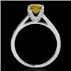 Image 2 : 1.5 CTW Certified Si/I Fancy Intense Yellow Diamond Solitaire Ring 10K White Gold - REF-214A2X - 348