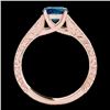 Image 2 : 1 CTW Si Certified Fancy Blue Diamond Solitaire Ring 10K Rose Gold - REF-152X8T - 35188