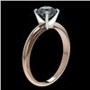 Image 4 : 1.25 CTW Certified Intense Blue SI Diamond Solitaire Engagement Ring 10K Rose Gold - REF-179M3H - 32