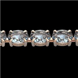 20 CTW Aquamarine Eternity Designer Inspired Tennis Bracelet 14K Rose Gold - REF-178F2N - 23385