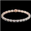 Image 2 : 20 CTW Aquamarine Eternity Designer Inspired Tennis Bracelet 14K Rose Gold - REF-178F2N - 23385