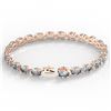 Image 4 : 20 CTW Aquamarine Eternity Designer Inspired Tennis Bracelet 14K Rose Gold - REF-178F2N - 23385