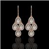 Image 1 : 5.22 CTW Pear Diamond Designer Earrings 18K Rose Gold - REF-969K6W - 42774