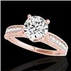 Image 1 : 1.21 CTW H-SI/I Certified Diamond Solitaire Antique Ring 10K Rose Gold - REF-161A8X - 34721