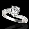 Image 1 : 1.4 CTW H-SI/I Certified Diamond Bypass Solitaire Ring 10K White Gold - REF-190M9H - 35072