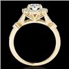 Image 2 : 1.5 CTW H-SI/I Certified Diamond Solitaire Halo Ring 10K Yellow Gold - REF-174W5F - 33762