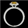 Image 2 : 1.25 CTW Certified Si/I Fancy Intense Yellow Diamond Solitaire Halo Ring 10K White Gold - REF-218K2W