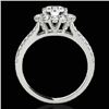 Image 2 : 2.01 CTW H-SI/I Certified Diamond Solitaire Halo Ring 10K White Gold - REF-209N3Y - 33931