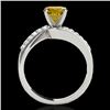 Image 2 : 1.15 CTW Certified Si Intense Yellow Diamond Bypass Solitaire Ring 10K White Gold - REF-178F2N - 350