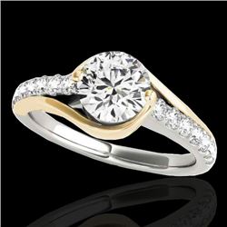 1.25 CTW H-SI/I Certified Diamond Solitaire Ring 10K White & Yellow Gold - REF-156H2A - 35551